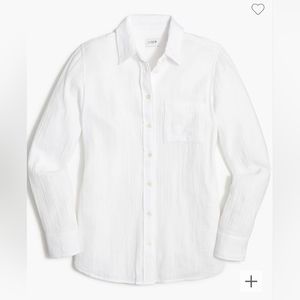 J crew white gauze button up shirt